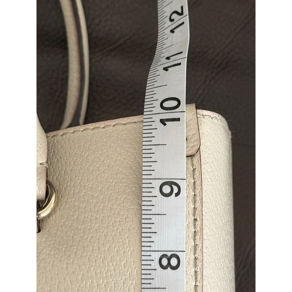 Kate Spade WELLESLEY QUINN Ivory SATCHEL‎ TOTE w/Pink Polka Dot Interior EUC